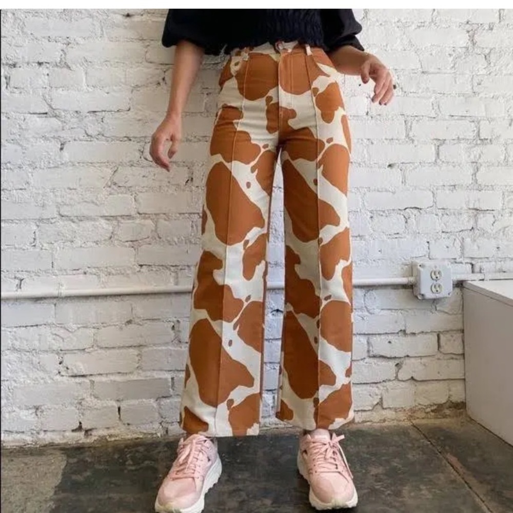 lisa Says Gah Robyn Pants Cow Print Rust